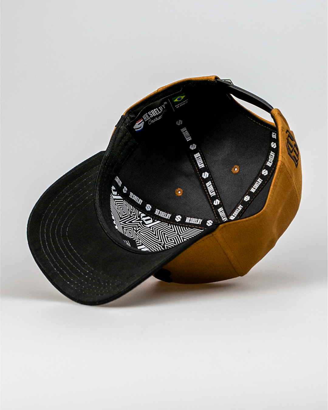 Boné Aba Curva Snapback Mr. Shelby MS-3 Caramelo e Preto